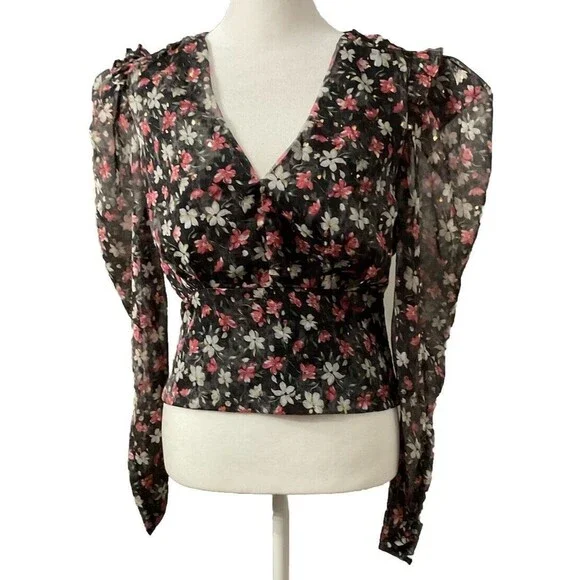 ASTR The Label Floral Smocked Women’s Medium Blouse. LTOP812 - Picture 2 of 6